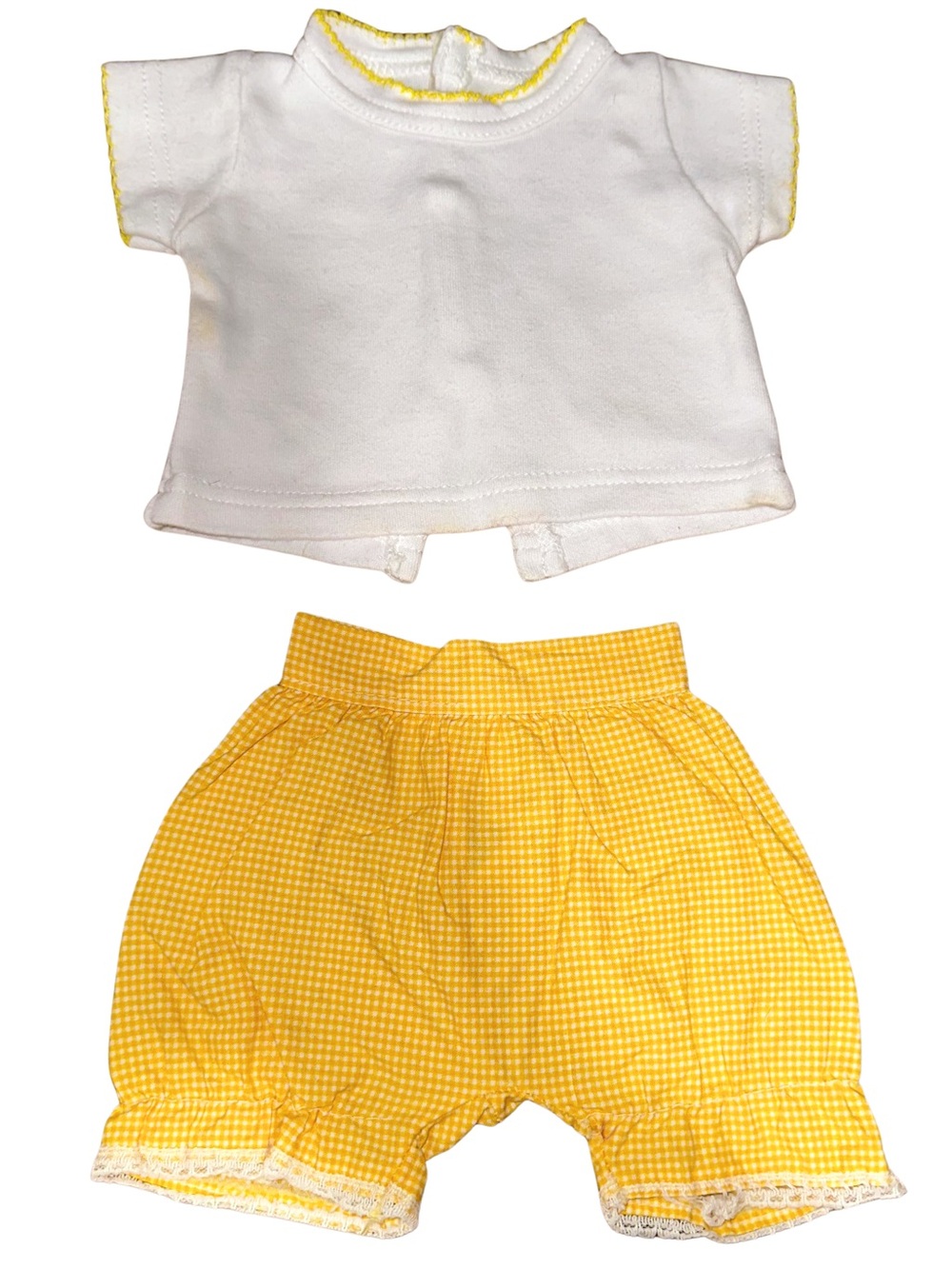 Vintage Yellow Gingham Bloomers w/ White Tee Baby Doll Clothing